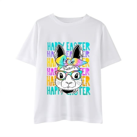 

Easter Day Printed Shirts Toddler Girl Boys Short Sleeve Bunny Rabbits T-Shirt Kids Girls Tee Tops Boy Summer Outfits