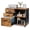 Rustic Brown, variant on GALAXHERO 3-Drawer File Cabinet with Lock and Key, Mobile Wood Lateral Filing Cabinet & Printer Stand with Open Shelves for Home Office, White