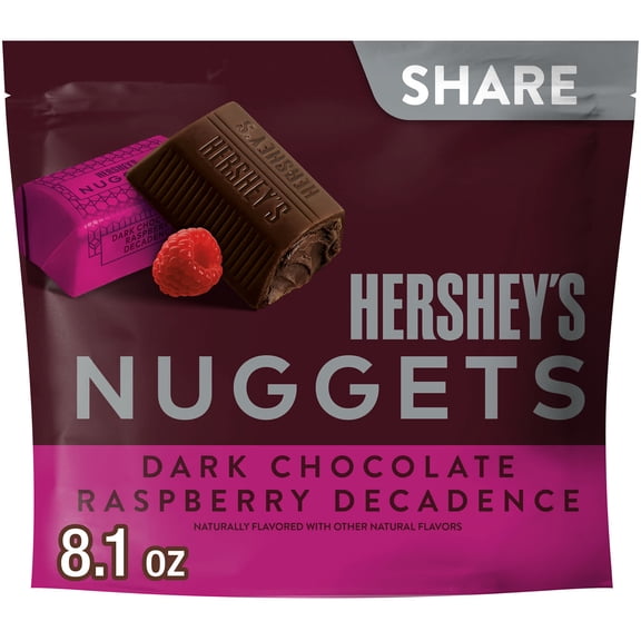 Hershey's Nuggets Dark Chocolate Raspberry Decadence Flavored Candy Share Pack, 8.1 oz