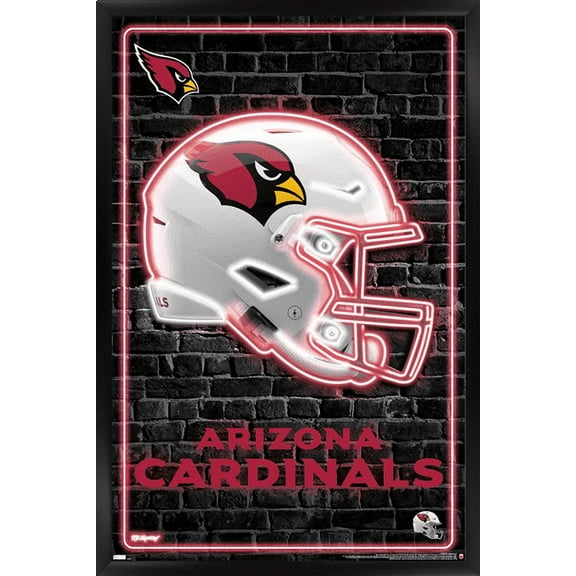 NFL Arizona Cardinals - Neon Helmet 23 Wall Poster, 14.725" x 22.375" Framed