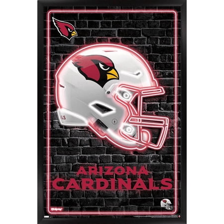 NFL Arizona Cardinals – Neon Helmet 23 Wall Poster 14.725 x 22.375 Framed