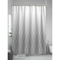 thumbnail image 5 of Fsddascl Gray Ombre Shower Curtain Set - 72" x 78" Washable Bathtub Curtain with 12 Hooks, Modern Geometric Abstract Rhombus Striped Waterproof Fabric Stall Shower Curtains for Bathroom/Bathtub, 5 of 6