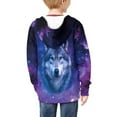 thumbnail image 2 of Chririnla Artist Galaxy Wolf Lightweight Zip Up Hoodie for Boys Girls Long Sleeve with Pockets Comfy Casual Fall Outerwear ​​Size 14-16​​, 2 of 7