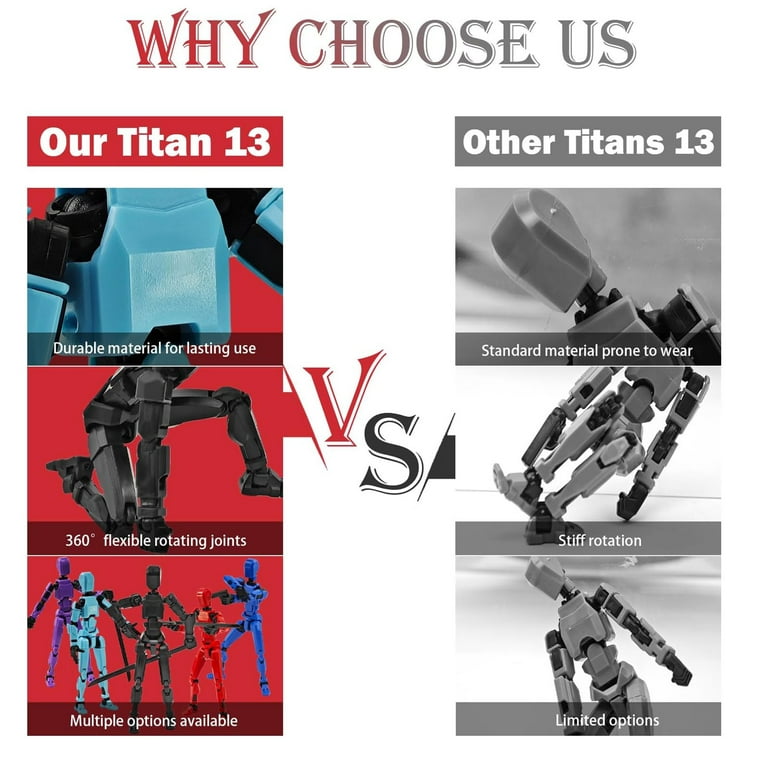 10AGIRL T13 Action Figures Set, 8 Pack Fully Assembled, Flexible