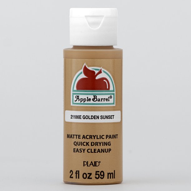 Apple Barrel 21186E Acrylic Craft Paint, Matte Finish, Golden Sunset, 2