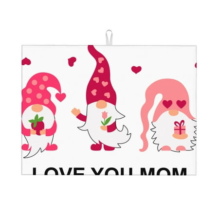 

Qekee Love You Mom Print Dish Drying Mat Dishes Drainer Mat for Kitchen Counter Microfiber Absorbent Dish Draining Reusable Washable Draining Racks Extra Large 18 x24