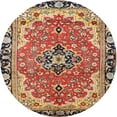 thumbnail image 1 of Ahgly Company Indoor Round Traditional Saffron Red Medallion Area Rugs, 3' Round, 1 of 6