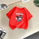thumbnail image 4 of Camiseta de verano con dibujos animados para niños y niñas, camiseta Kulomi con estampado creativo, informal, estilo urbano, Y2K, transpirable, con cuello redondo para niños y niñas, 4 of 5