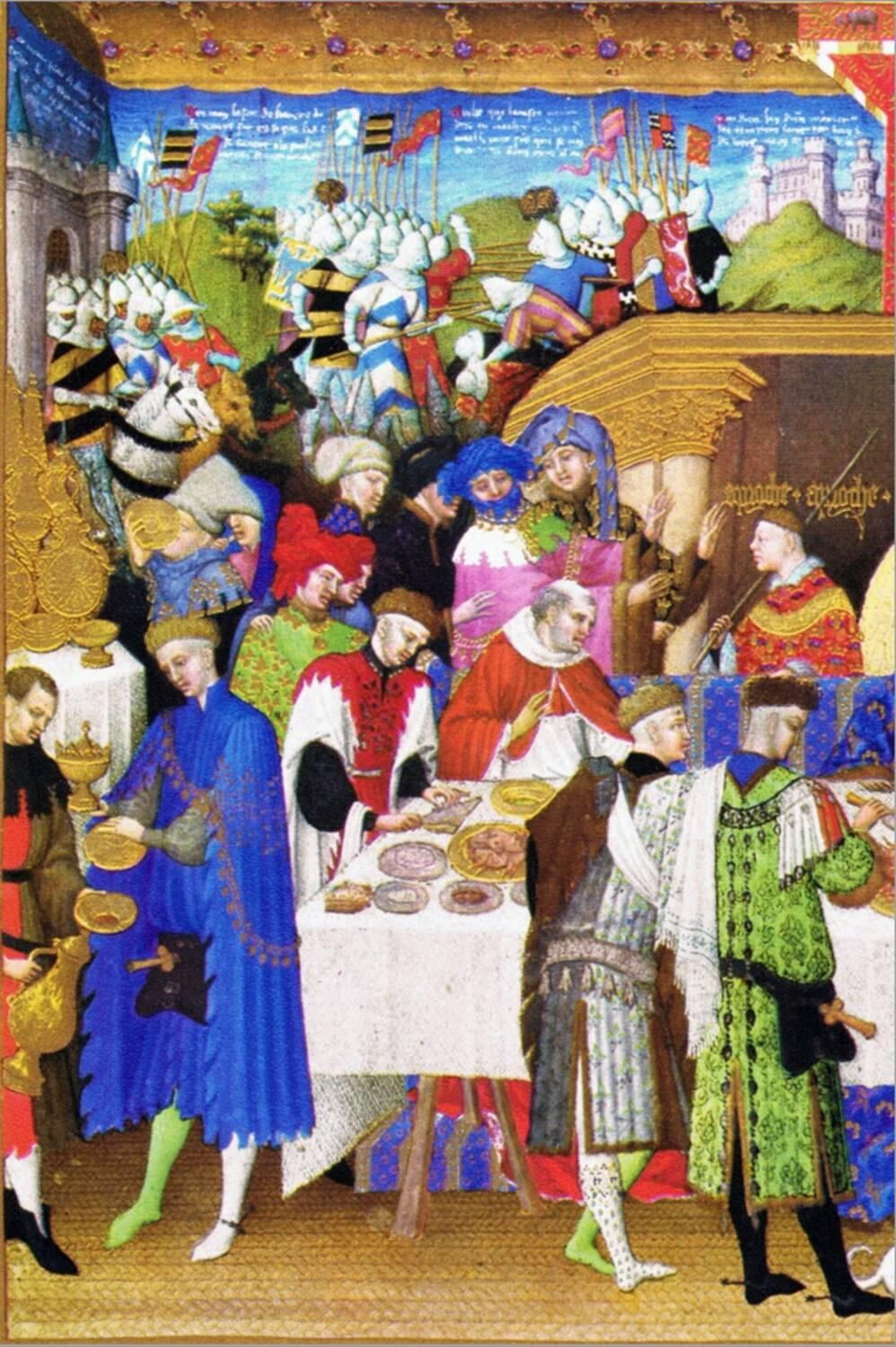 Art.com Le Tres Riches Heures Du Duc De Berry - January Stretched Canvas Print Wall Art by Paul Herman & Jean Limbourg, 16" x 24"