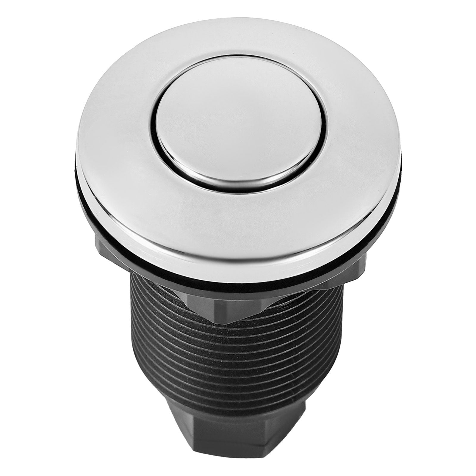 Garbage Disposal Air Switch Kit with 2.5" Stainless Steel Button, Fits 1.25-1.38" Sink Hole, Countertop Pneumatic Switch for Kitchen Food Disposer