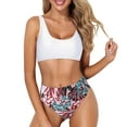 thumbnail image 1 of MKLEKYY Trajes De Baño Mujer 2 Piezas Women Two Piece Neck Bikini Crop Top High Cut Swimsuit Sporty High Waisted Bathing Suit With Bottoms, 1 of 5