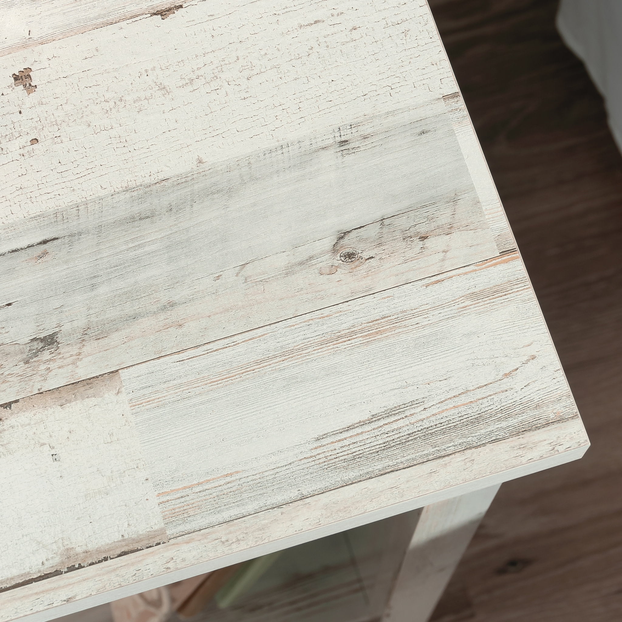 Sauder River Ranch Rustic Nightstand with Drawer, White Plank Finish