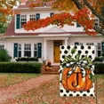 thumbnail image 4 of Fall Monogram Letter J Garden Flag Polka Dot Pumpkin 12x18 Inch Double Sided Outside, Small Burlap Family Last Name Initial Yard Decoration, 4 of 6