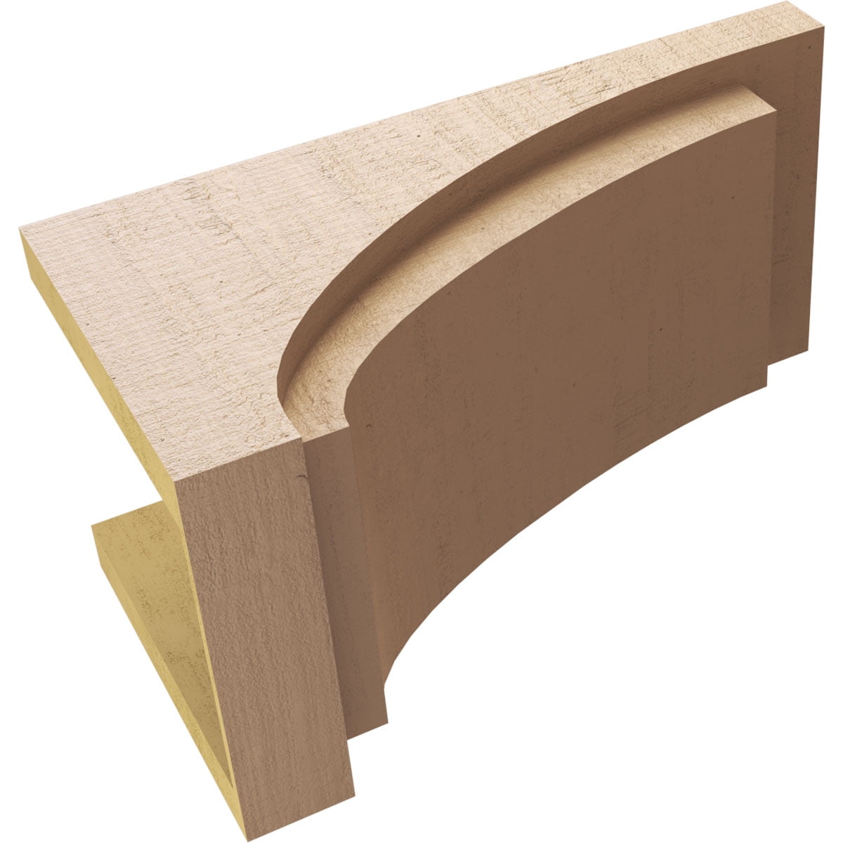 12"W x 24"D x 12"H Wide Rivera Rough Cedar Woodgrain TimberThane Corbel, Primed Tan