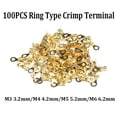 thumbnail image 4 of MYG 100pcs Brass Insulated Crimp Ring Terminals Wire Connectors Spade Electrical Kit, 4 of 4