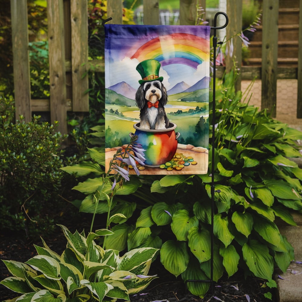 Tibetan Terrier St Patrick's Day Garden Flag 11.25 in x 15.5 in