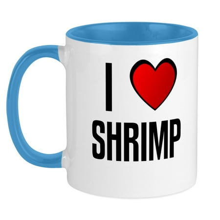 

CafePress - I LOVE SHRIMP Mug - Ceramic Coffee Tea Novelty Mug Cup 11 oz