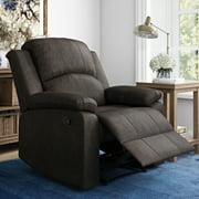 Relax-a-Lounger Reynolds Faux Suede Manual Recliner, Brown