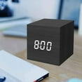 thumbnail image 4 of Digital Alarm Clock, Wood LED Light Mini Modern Cube Desk Alarm Clock Displays Time Date Temperature for Kids, Bedrooms, Home, Dormitory, Travel-Style 1, 4 of 9