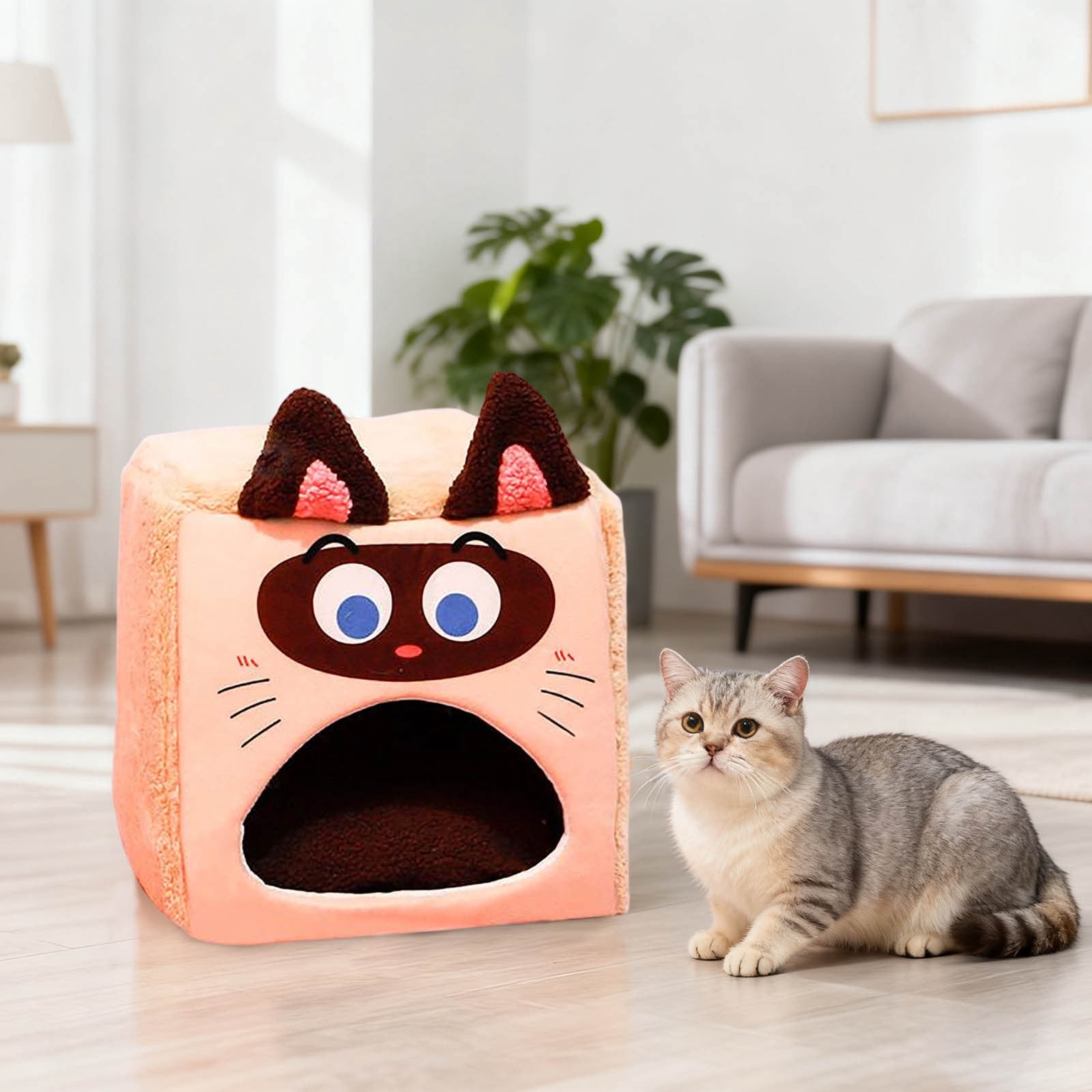 Cat Bed Enclosure for Indoor Comfort Sleeping Tent Soft Cozy Dome for Living Room Bedroom Home Use