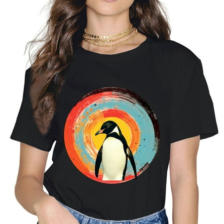 Vintage Retro Penguins 70s 80s 90s Penguins Party Gift Women T-Shirt