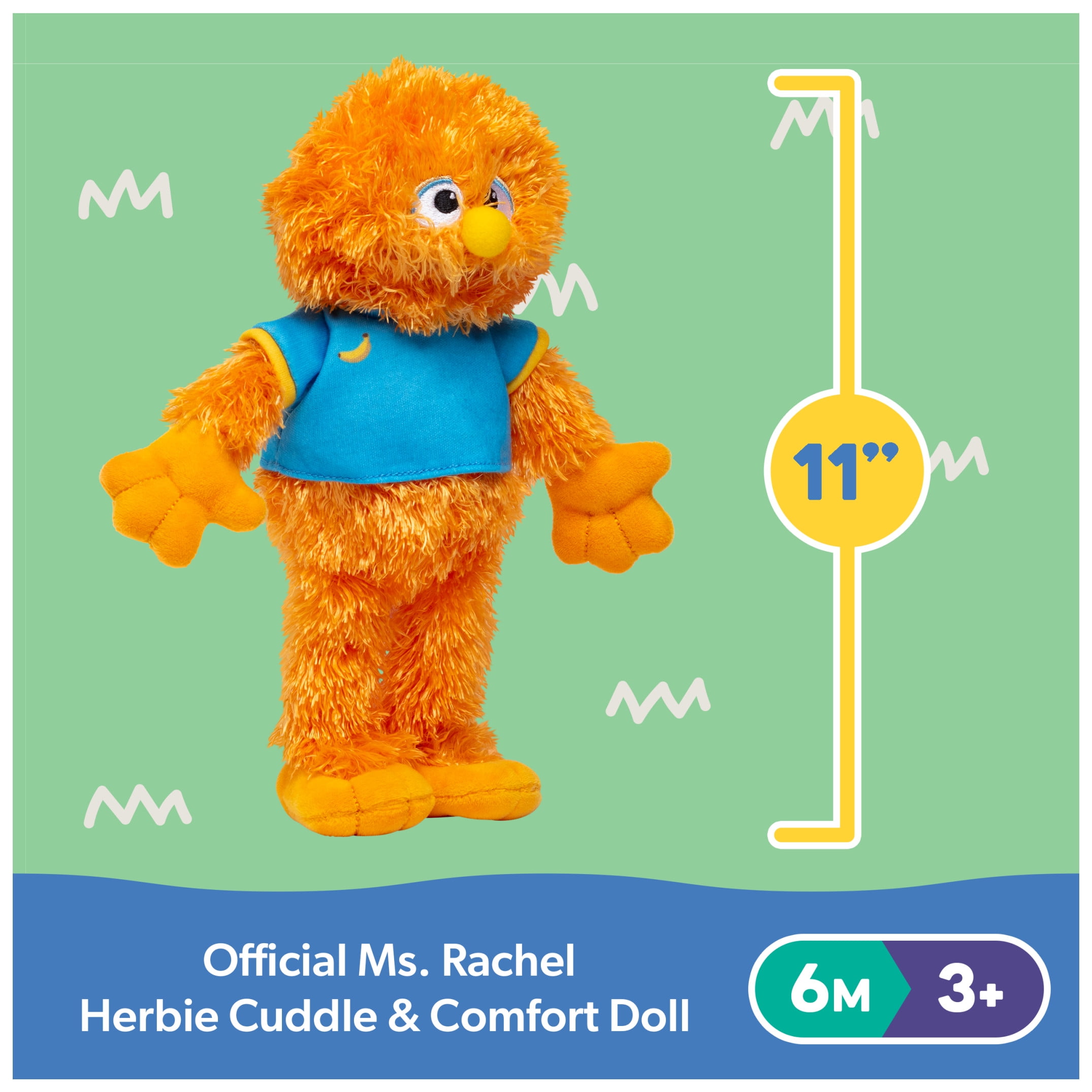 Ms. Rachel Official Herbie 11-Inch Cuddle & Comfort Plush Friend for Ages 6 Months to 3+