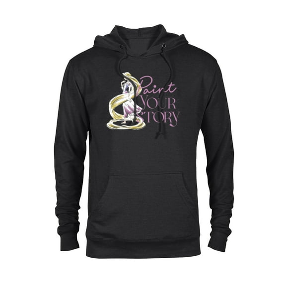 Disney Princess Rapunzel Paint Your Story - Pullover Hoodie for Adults - Customized-Black