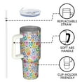 thumbnail image 4 of OBREWU Pioneer Flower Tumbler with Handle and Lid,Pioneer Flower 40oz Double Wall Vacuum Insulated Tumbler,Cups Gift for Women and Men, 4 of 7