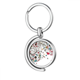 thumbnail image 1 of Modern Art Illustration flores plantas Rotating keychain Metal Keyring Holder, 1 of 2