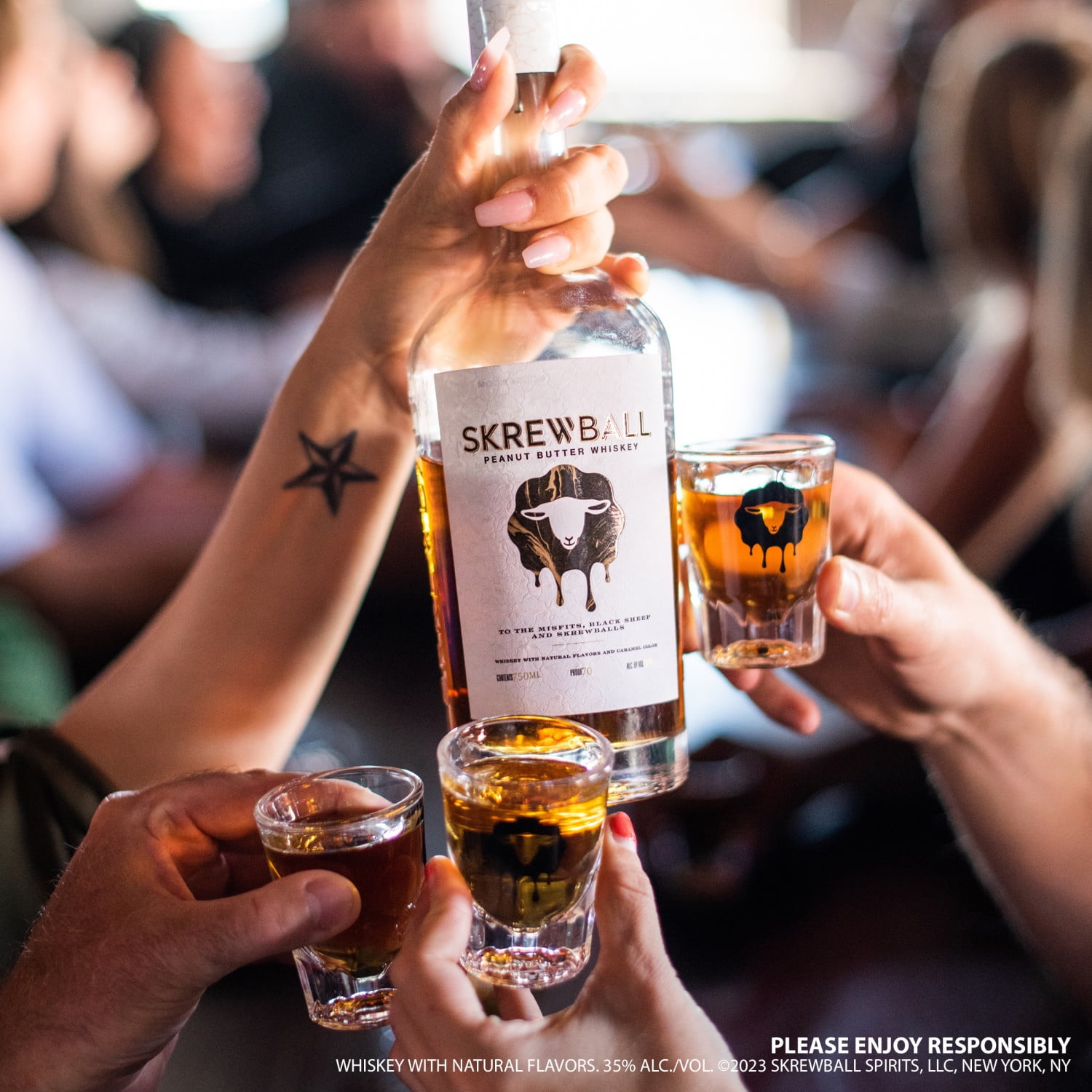Skrewball Peanut Butter Whiskey with Natural Flavors, 750 ml Glass Bottle, 35% ABV, 1 Piece