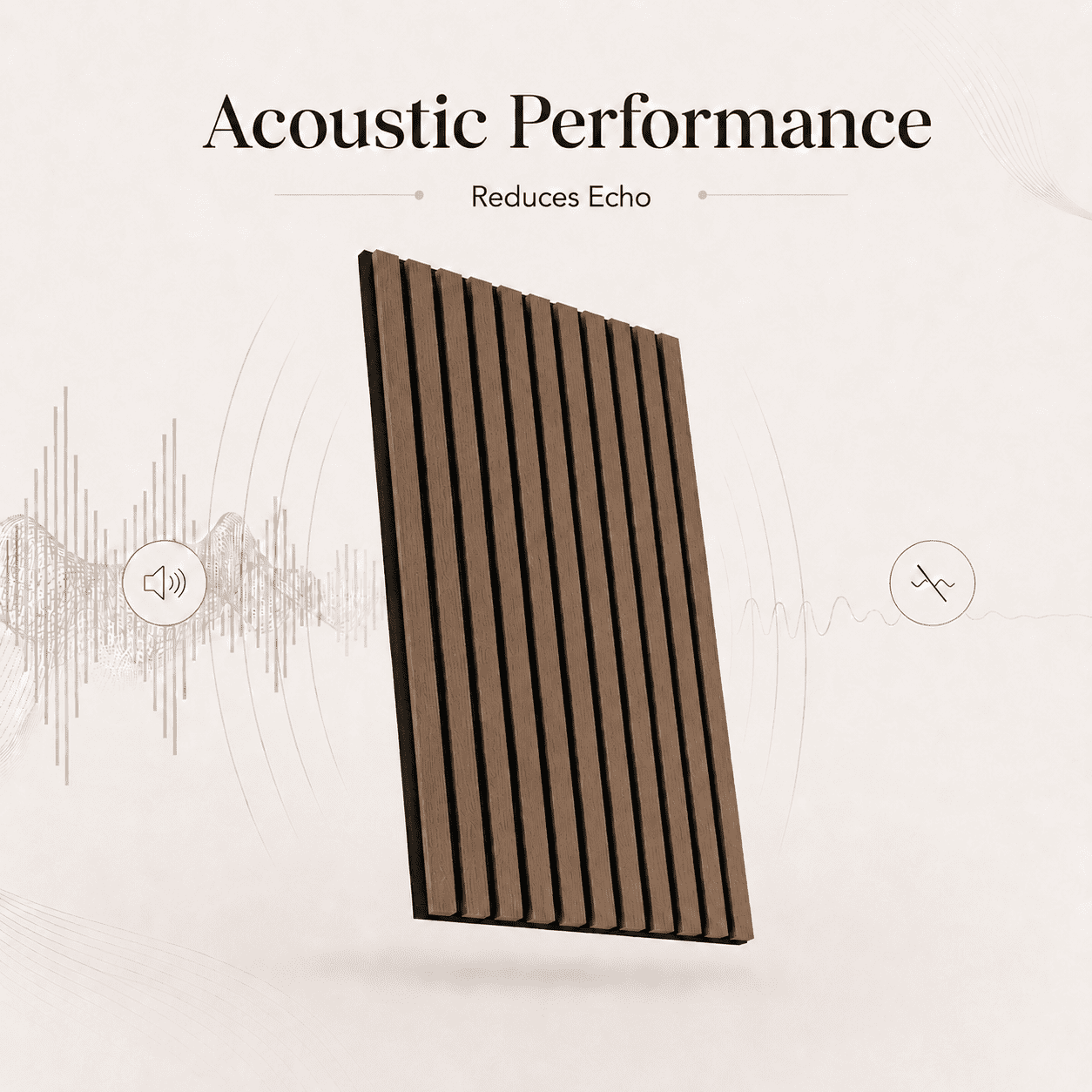 20-Pack Wood Slat Acoustic Wall Panels, 24" x 12" MDF Slat Wall Paneling for Modern Interior Wall Decor, Sound Absorbing Accent Panels, 39.99 Sq. Ft., Deep Walnut