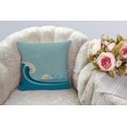 thumbnail image 2 of Farmhouse Decorative Throw Pillow Cover Big Ocean Wave and Tropical Island Decoration Home Decor Cotton Linen Cushion Case for Sofa Couch, 18" x 18", 2 of 6