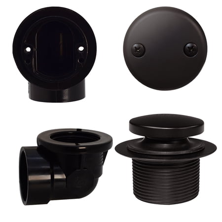 Westbrass 1-1/2 Tip-Toe Bathtub Drain Plumber s Pack with Two-Hole Elbow and ABS Fittings Oil Rubbed Bronze
