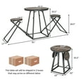 thumbnail image 4 of Costway 3-Piece Bar Table Set Round Pub Dining Table & 2 Foldable Stools w/ Metal Frame, 4 of 10