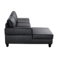 thumbnail image 5 of Starhome L Shaped Black Faux Leather 2-Piece Couch Living Room Sofa Set, 5 of 12