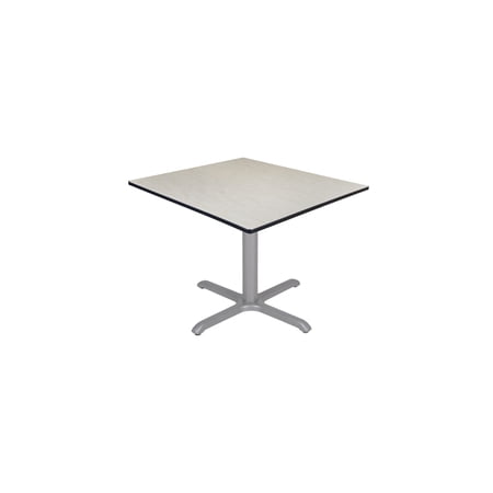 Regency Cain 48 in. Large Square X-Base Breakroom Table- Maple Top Grey Legs