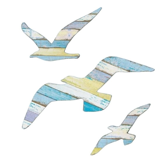 Hangs Wooden Seagull Decoration Marine Wall Art Beach Ornaments Home Décor Coastal Charm for Living Room and Bathroom