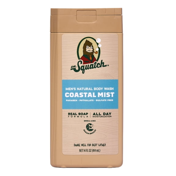 Dr. Squatch Coastal Mist Non-Exfoliating Body Wash, 14 fl oz