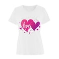 thumbnail image 4 of Womens Valentines Day T Shirts Short Sleeve Love Heart Printed Tshirts Plus Size Crew Neck Basic Tees (5XL, White), 4 of 4