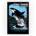 thumbnail image 3 of Friday Harbor, Washington, Orca and Calf Scratchboard (36x54 Giclee Gallery Art Print, Vivid Textured Wall Decor), 3 of 3