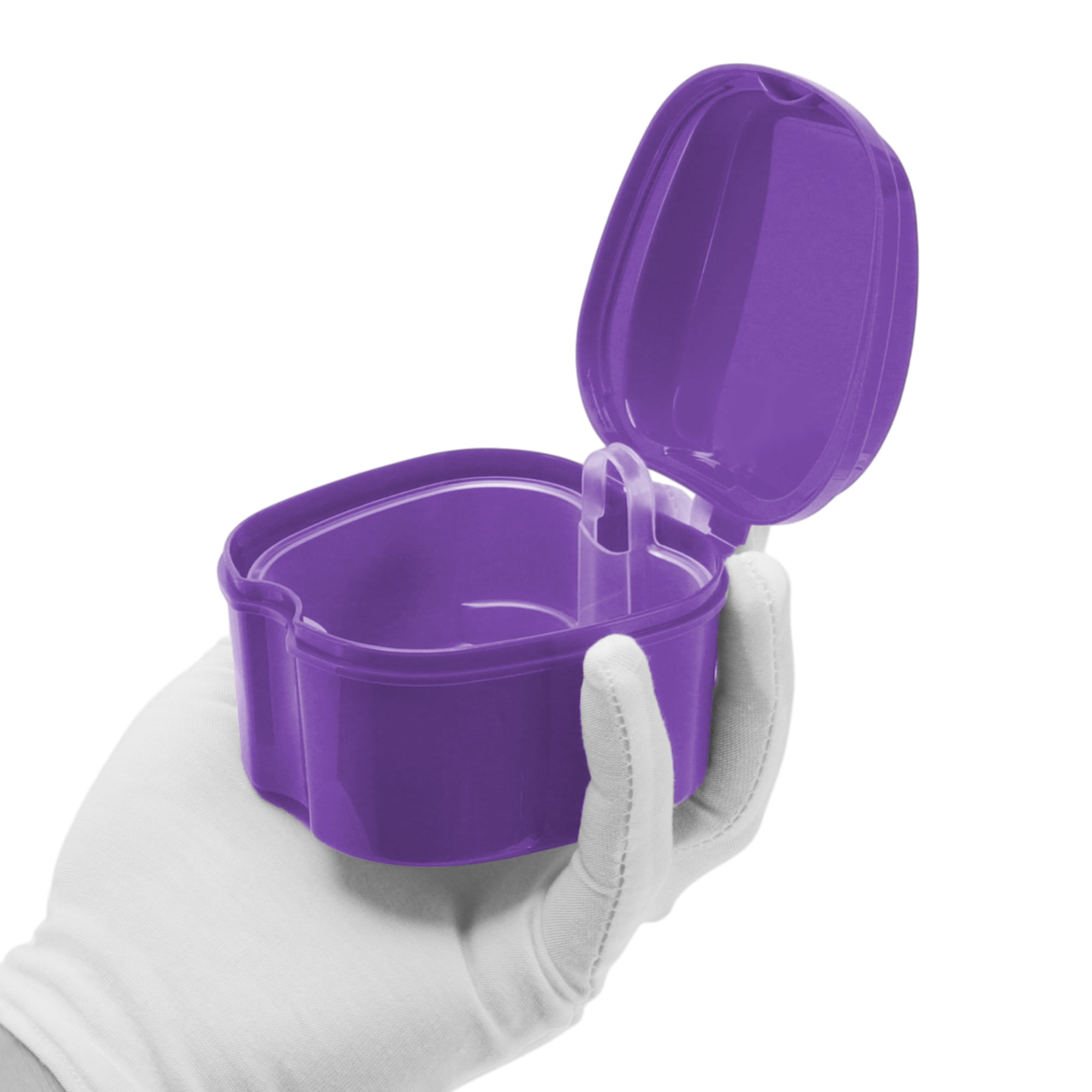Unique Bargains Portable Braces Box with Strainer 1 Pc Purple