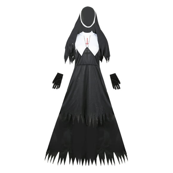 Disfraz de monja clásica Sunnimix Halloween Mujer Negro M