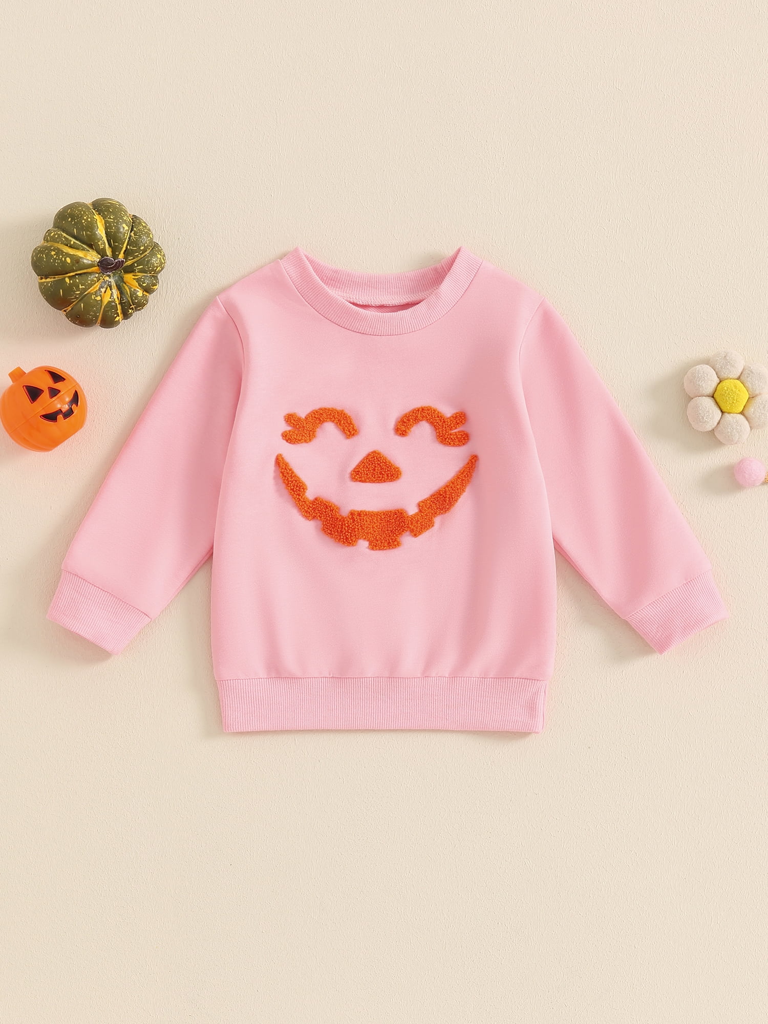 Sweatshirt Enfant Fille Imprimé Citrouille Halloween | Manches Longues, Confortable, Pour école, Loisirs, Quotidien - 9
