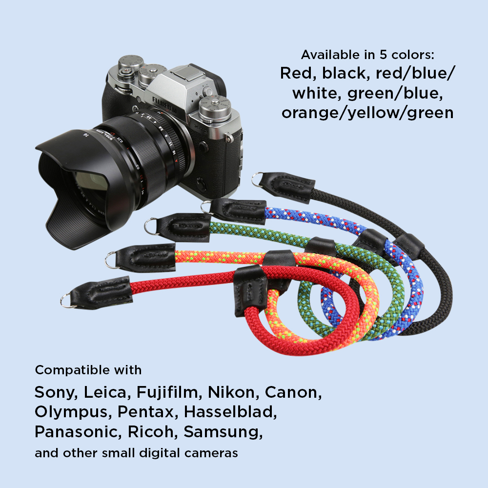 Foto&Tech Climbing Rope Camera Wrist Strap Quick Release Made in US Compatible with Sony A6600 A6500 A6400 A6000 A6300 A6100 A5100 A5000,RX1 R,RX1 R II,RX10,RX10 II,RX10 III,RX10 IV (34cm,Red/Blue/WT) - image 4 of 6