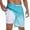 Gradient Light Blue, variant on Mens Quick Dry 4 Way Stretch Swim Trunks with Liner Summer Beach Shorts XL