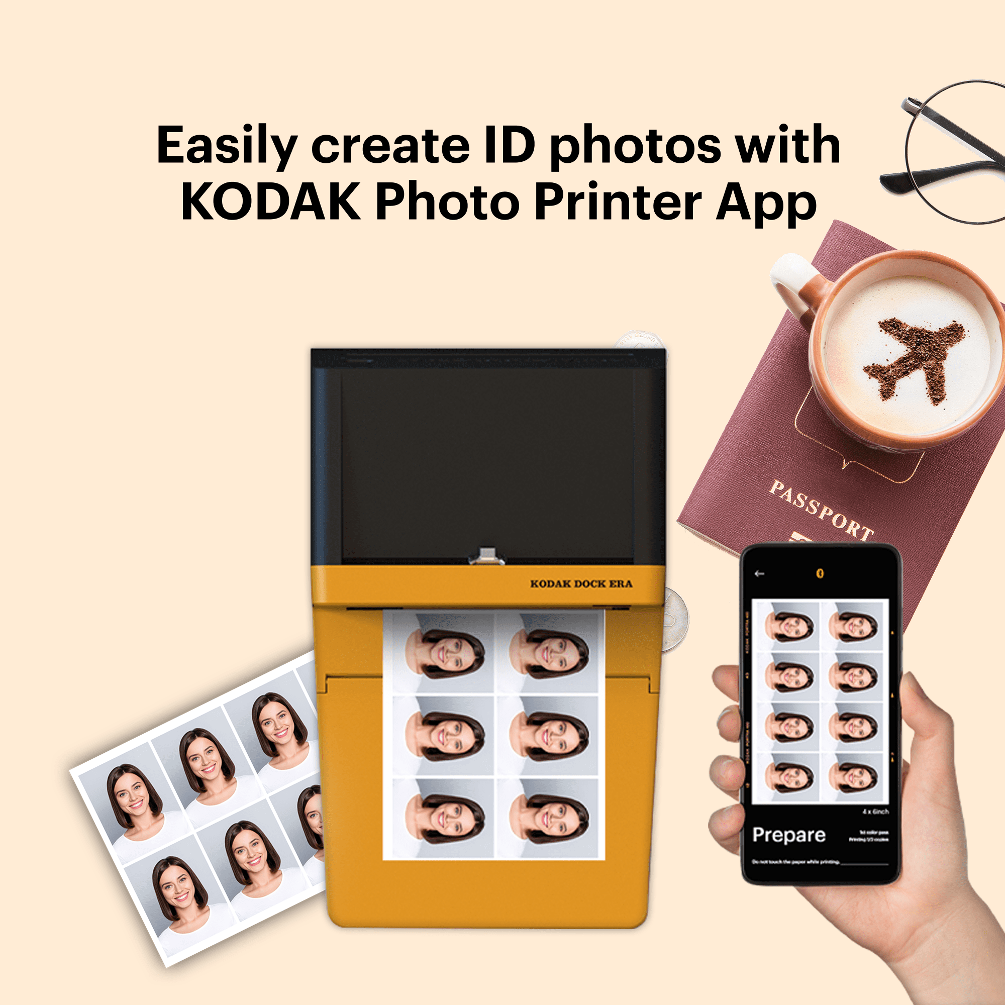 Kodak Dock ERA Instant Photo Printer cartridge bundle, 4x6 inches (printer + 50 sheets)