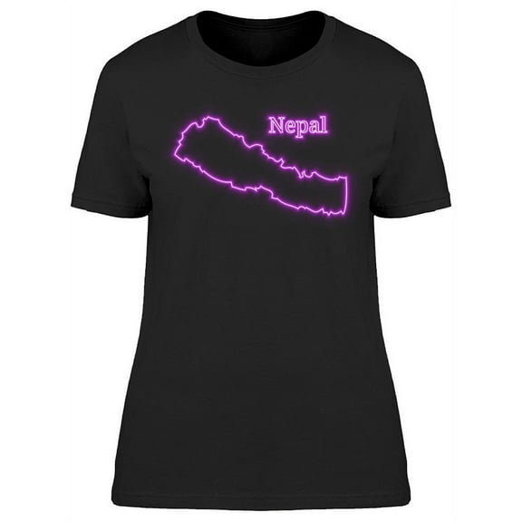 Violet Nepal Map T-Shirt Women -Image by Shutterstock, Female Medium