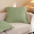 thumbnail image 4 of 2-Pieces Cotton Green Embroidered Quilted Pillow Shams Euro Size, 4 of 4
