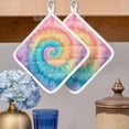 thumbnail image 2 of Colorful Tie Dye Pot Holders for Kitchen Heatproof Potholder, 5 Pack Rainbow Ombre Abstract Pattern Art Hot Pads Multipurpose Oven Pads Cloth Potholders Trivet for Cooking Baking, 2 of 8