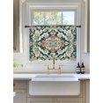 thumbnail image 3 of Sheer Curtains 45 Inch Length, Teal Green Boho Boho Semi Sheer Curtains Light Filtering Window Treatment, Abstract Medieval Vintage Floral Privacy Voile Drapes for Living Room Bedroom 52x45 Inch, 3 of 7